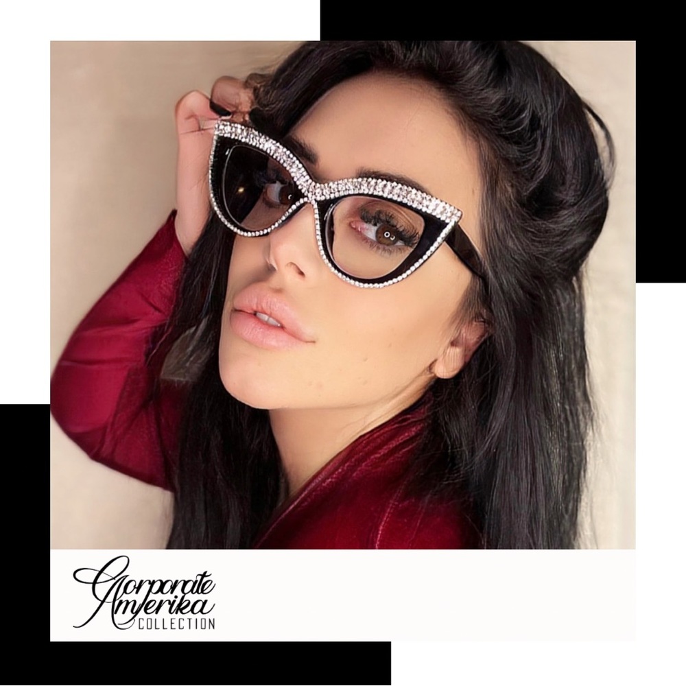 Stunning Rhinestone Cat Eye Fashion Eyeglasses